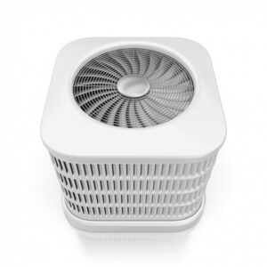Modern outdoor HVAC unit viewed from above, ideal for HVAC service and routine maintenance.
