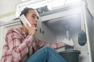 woman-calling-plumber